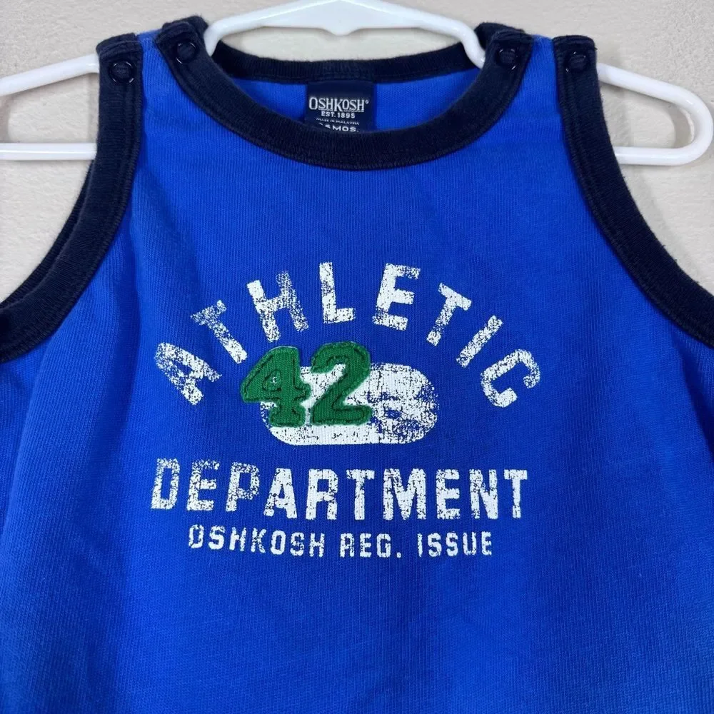 Vintage Oshkosh Kids Sporty Athletic Jumper One Piece Sleeveless Size 36 Months